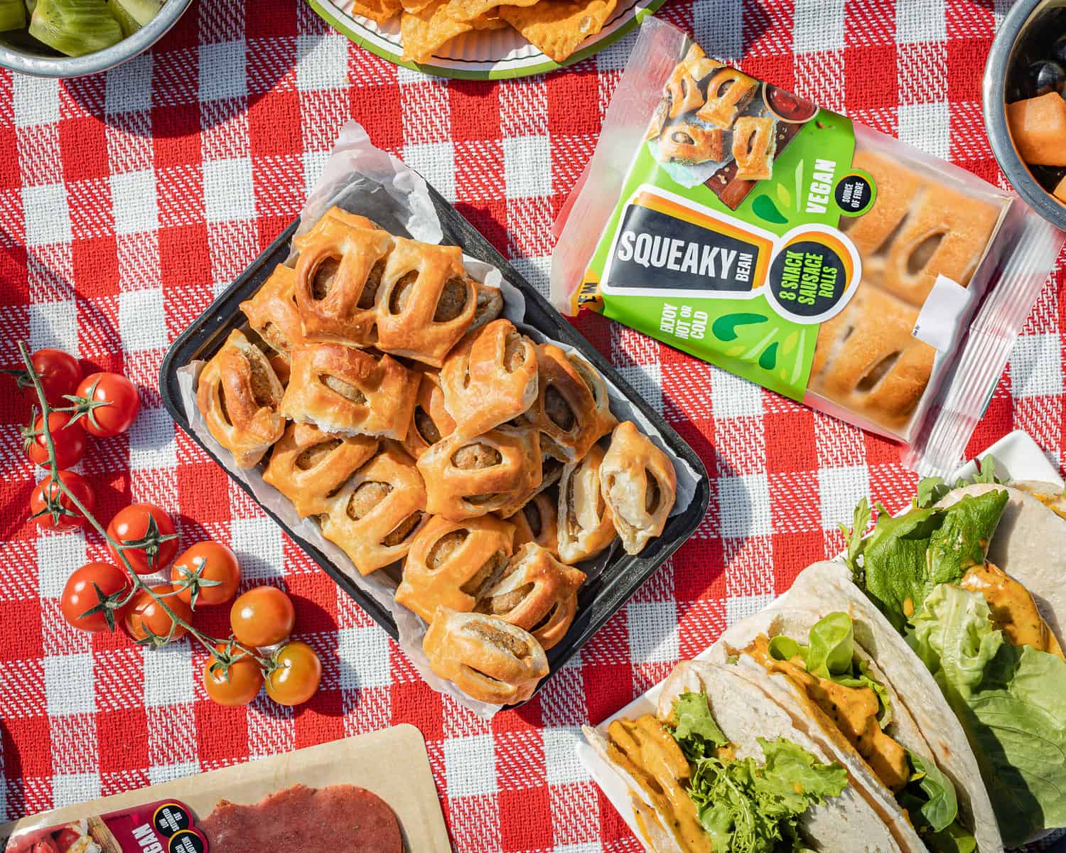 Squeaky Bean Introduces Vegan Snack Sausage Rolls With Imitation Bacon Bits