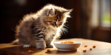 Introducing an innovative cat food selection featuring lab-grown chicken